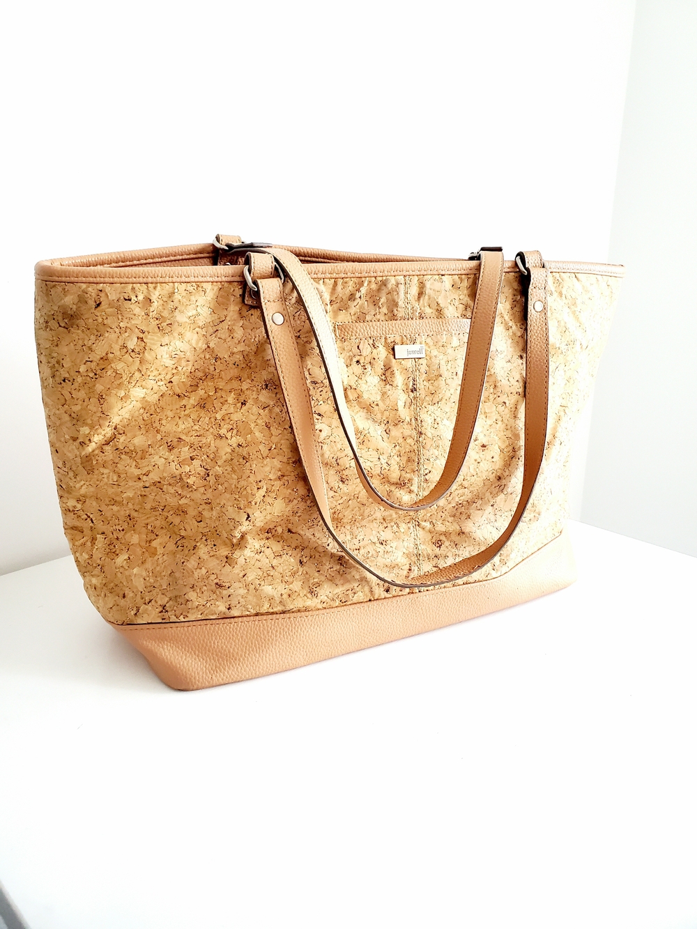 Cork Tote Bag with Tan Trim by